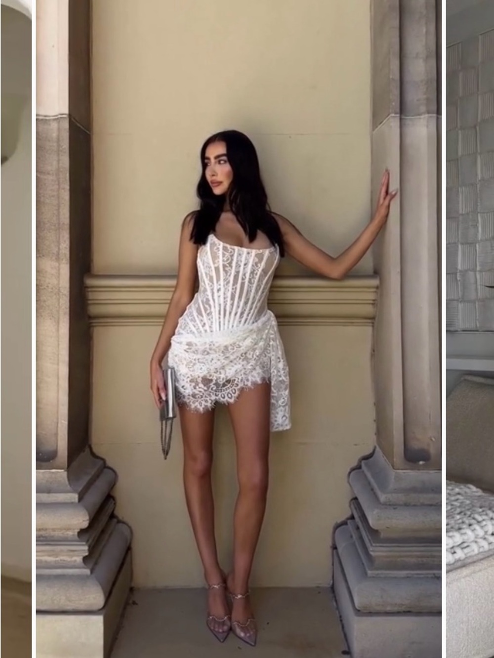 White Lace Mini Corset Dress